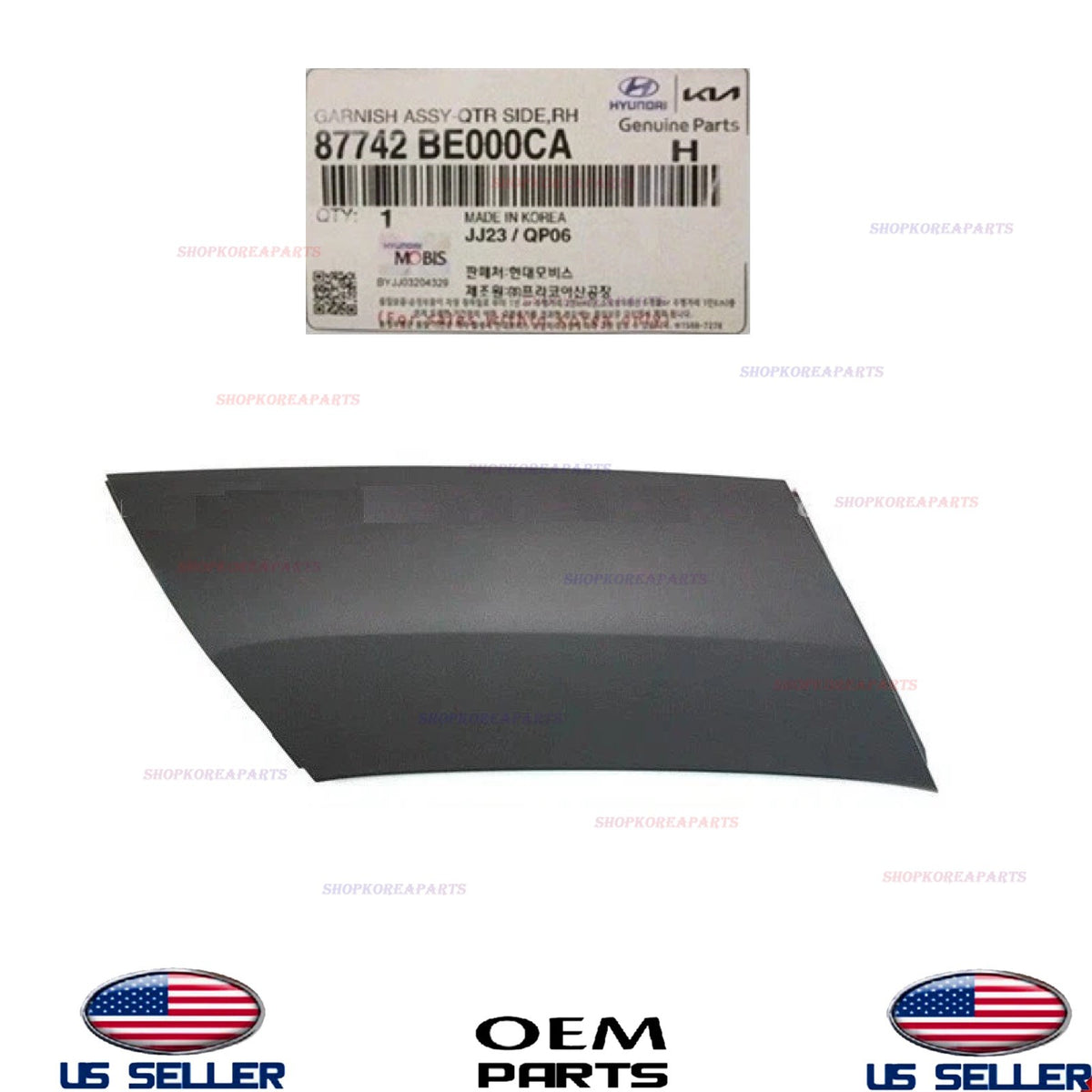 GENUINE OEM Rear Quarter Panel Wheel Molding RIGHT Passenger Side 2024-2026 Kona