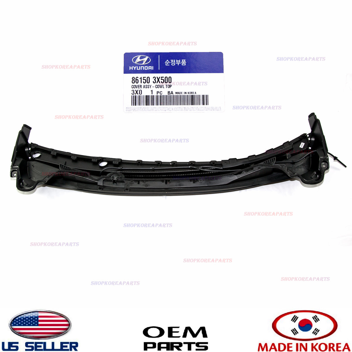 GENUINE Cowl Top Panel Vent Windshield Wiper Motor Cover OEM Elantra 2014-2016
