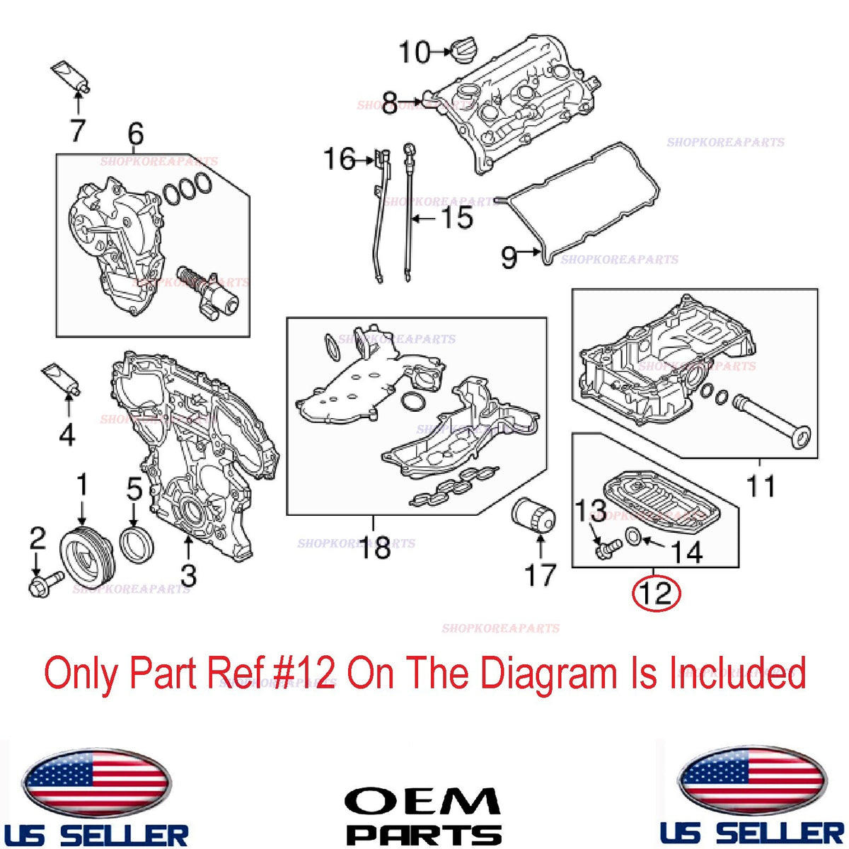 GENUINE Engine Oil Pan Lower w/Gasket OEM INFINITI Q50 Q60 3.0L Only RWD w/o AWD