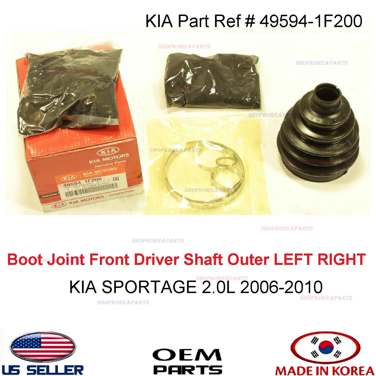GENUINE Boot Joint Front Driver Shaft Outer ⭐OEM⭐ KIA SPORTAGE 2.0L 2006-2010