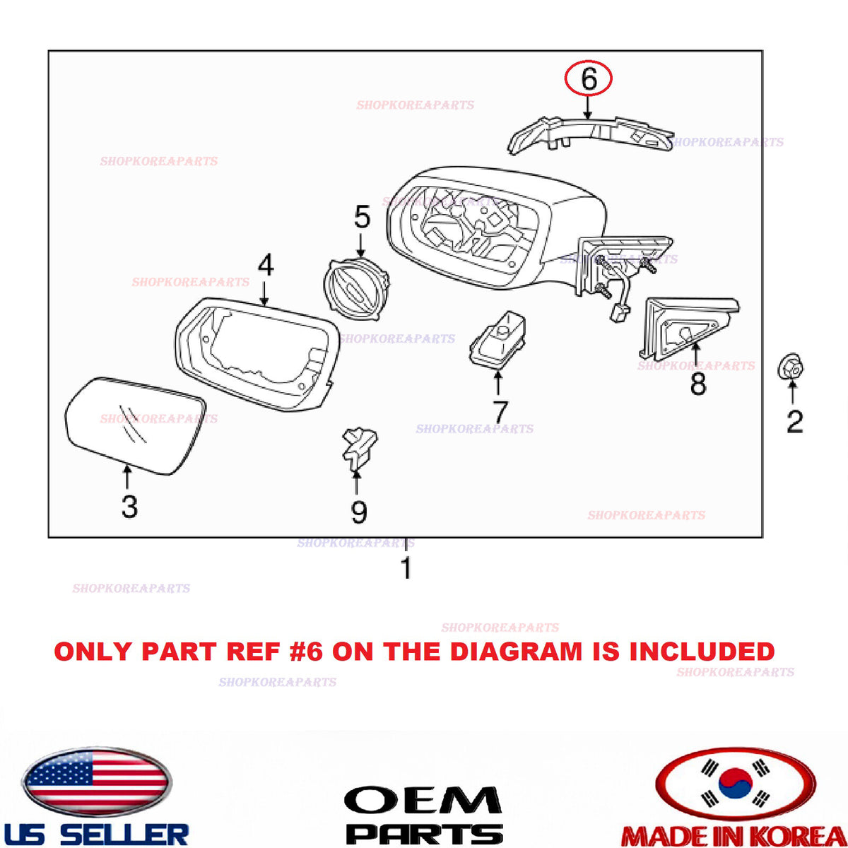GENUINE Outside Mirror Turn Signal Lamp Passenger Side OEM Genesis G80 2017-2020