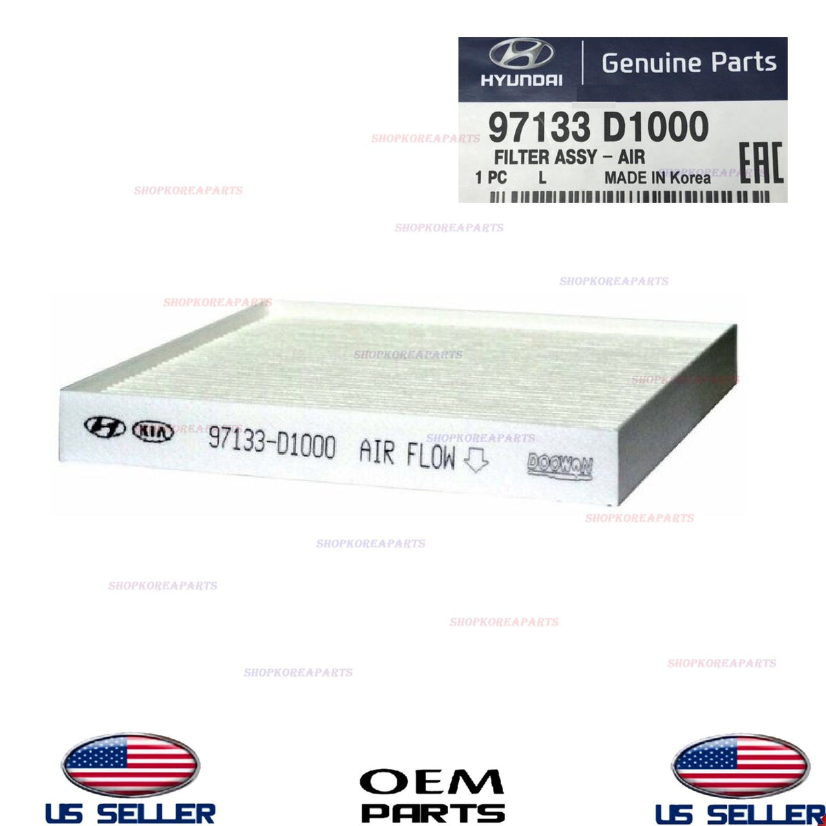 GENUINE Cabin Air Filter 2016-2018 Hyundai Tucson 97133-D1000