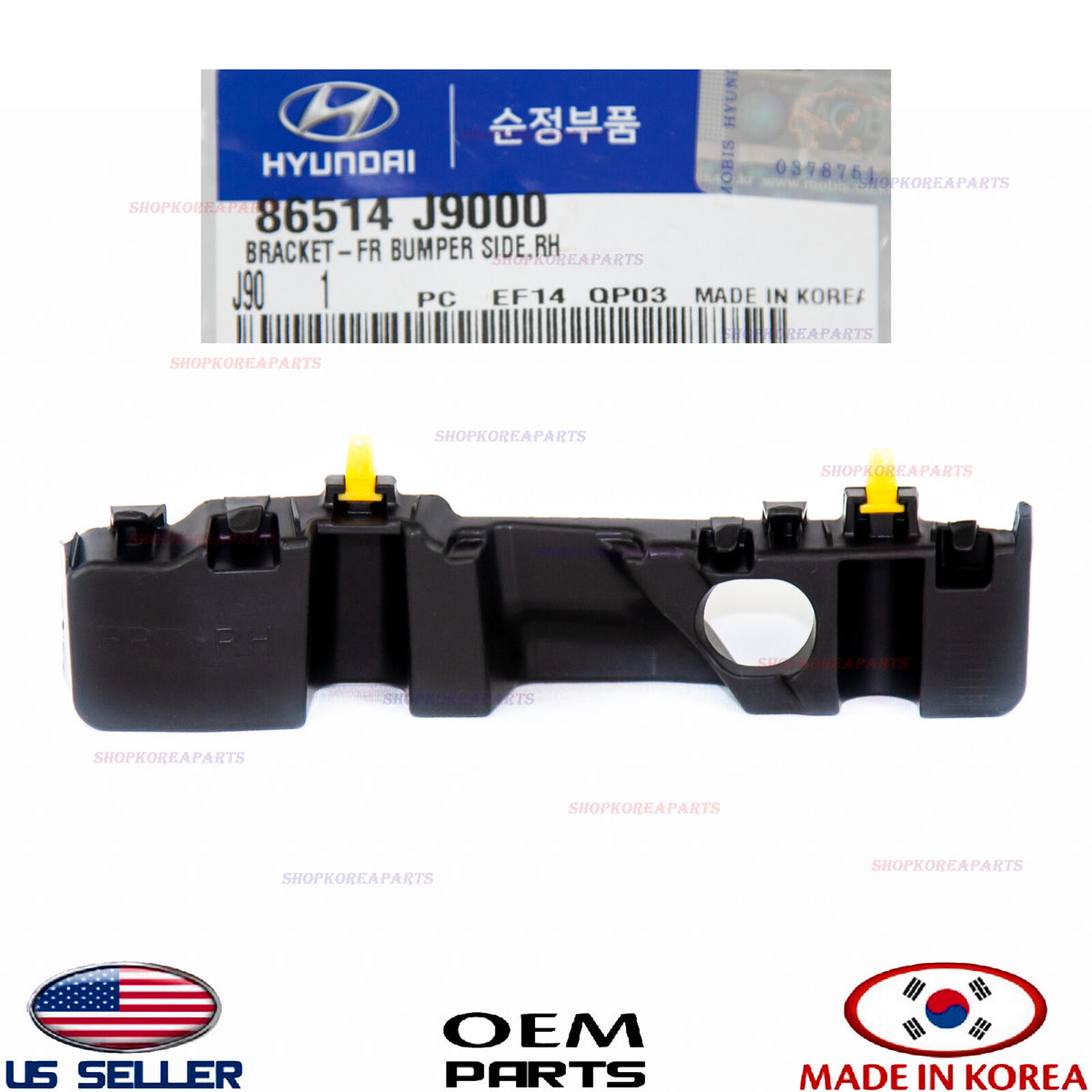 GENUINE Bumper Retainer Bracket Front Right Passenger Side OE Hyundai Kona 18-21