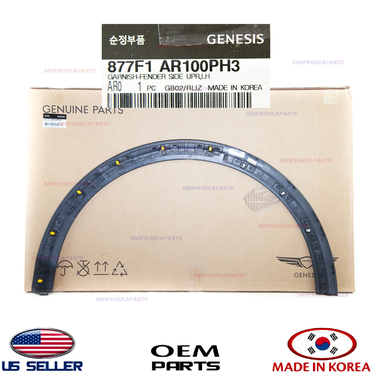 GENUINE BLACK Front Fender Wheel Molding LEFT Driver Side OEM GV70 Sport 2022-26