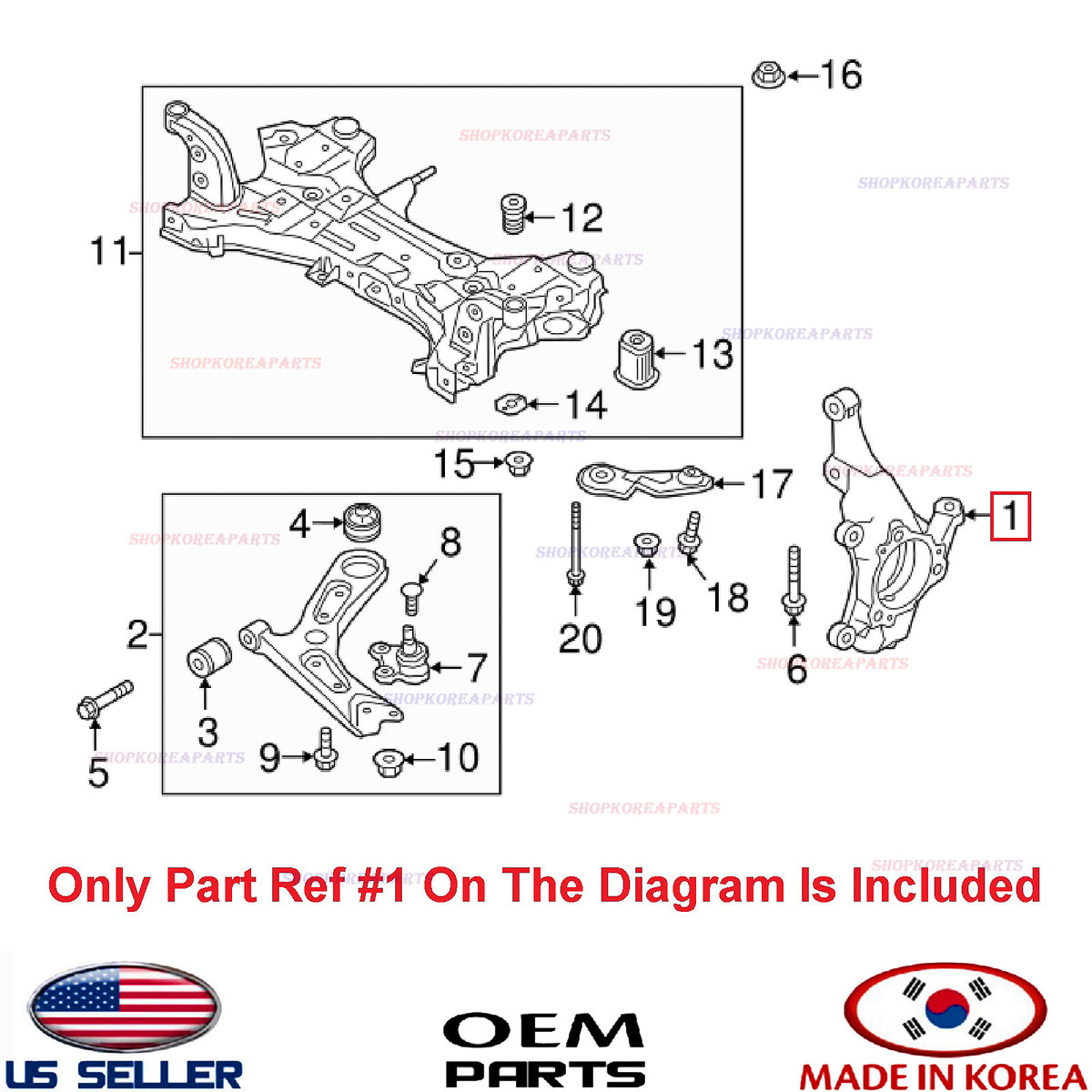 GENUINE Front Axle Steering Knuckle RIGHT ⭐OEM⭐ HYUNDAI KIA *See compatibility