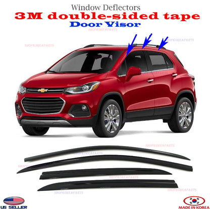 4pcs 2S Tape Smoke Door Visor Vent Window Deflector for CHEVROLET TRAX 2015-2023