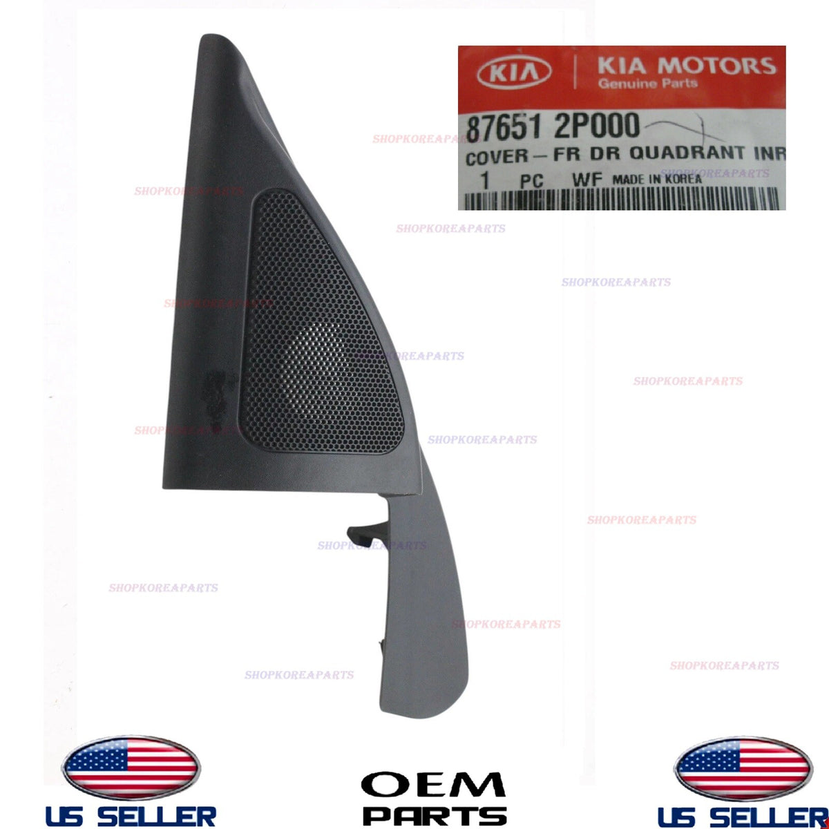 GENUINE OEM Front Door Quadrant Inner Cover LEFT 2011-15 Kia Sorento 87651-2P000