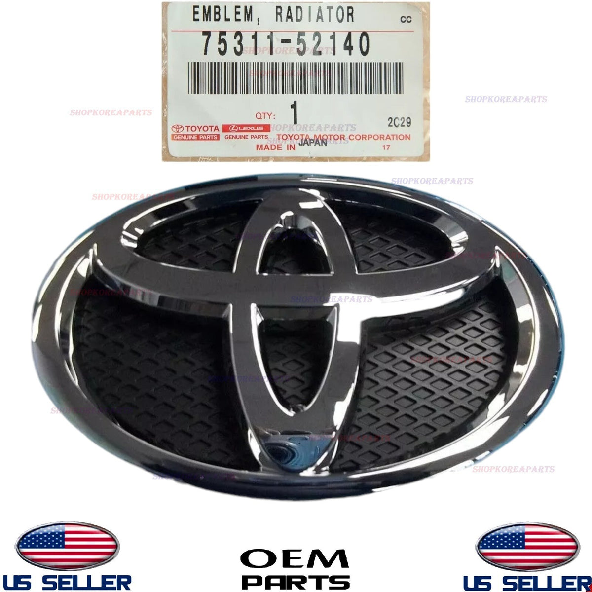 GENUINE OEM Front Grille Emblem Logo Symbol 2007-2011 Yaris HATCHBACK 7531152140