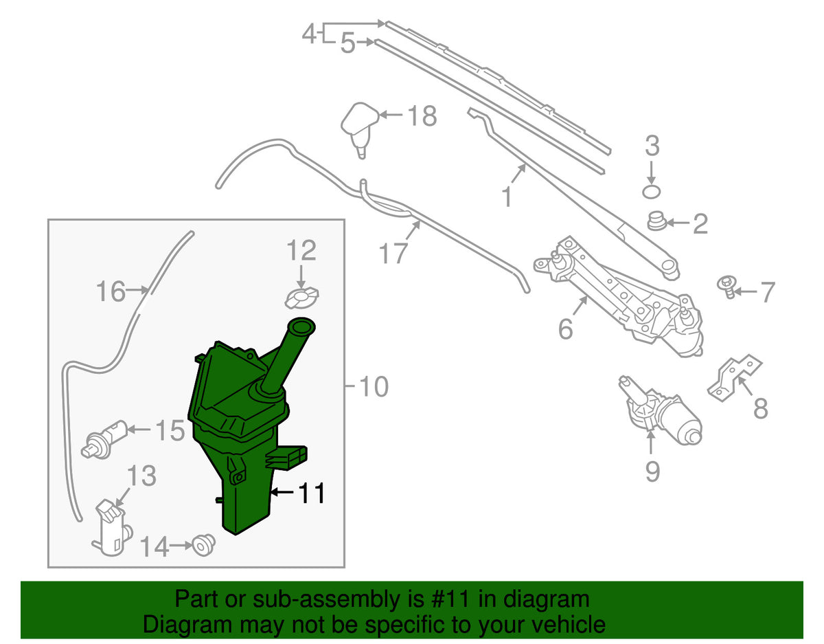 GENUINE OEM Windshield Washer Reservoir 2017-2022 Hyundai Ioniq 98620-G2010