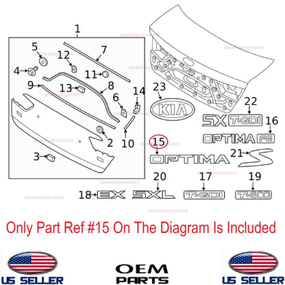 GENUINE OEM Rear Trunk Lid OPTIMA Emblem Nameplate 2016–2020 Kia Optima
