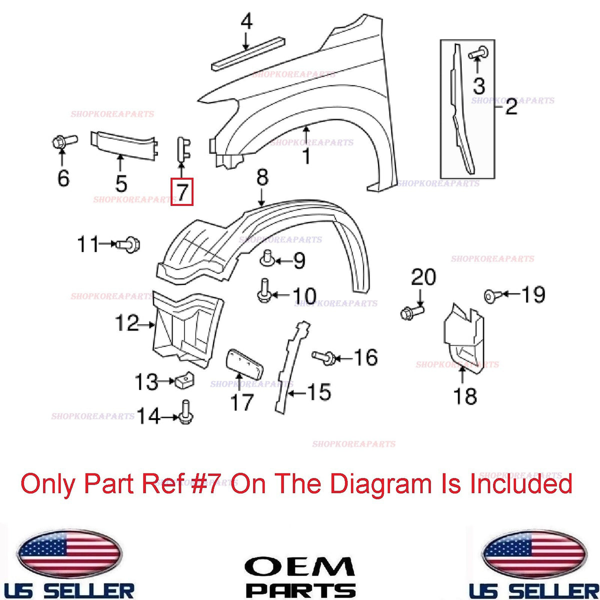 GENUINE OEM Front Fender Extension Panel Plastic Clip 08-22 Sequoia 07-13 Tundra