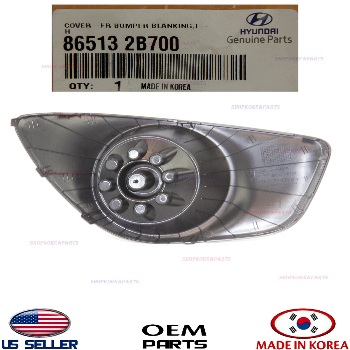 GENUINE Front Bumper Fog Lamp Cap Cover LEFT Driver Side OEM Santa Fe 2010-2012