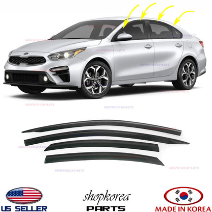 Window Wind Deflector Door Visor Rain Sun Guard Vent 6pc for 2019-2024 Kia Forte