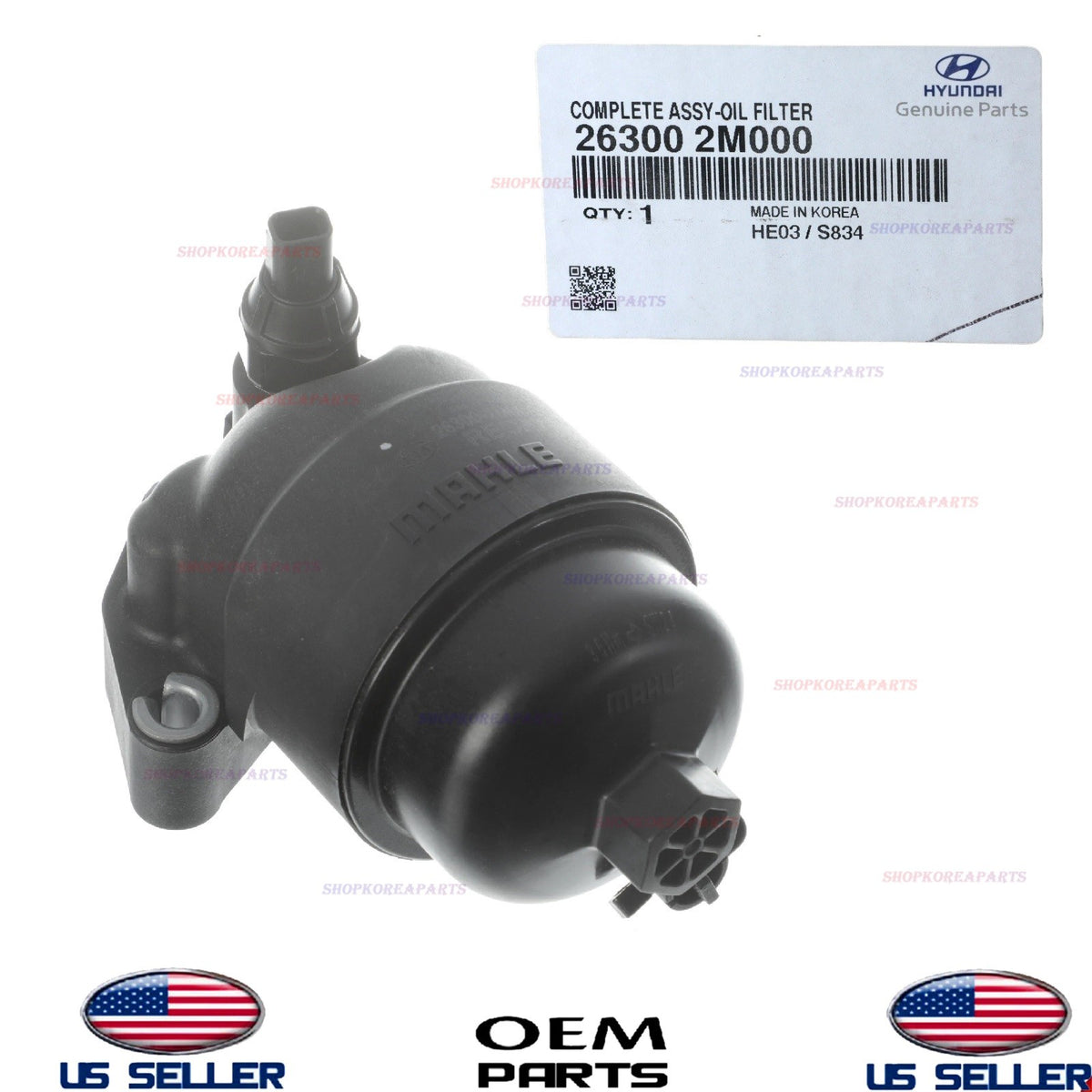 GENUINE OEM Engine Oil Filter Housing 1.6L Accent Venue Rio 26300-2M000