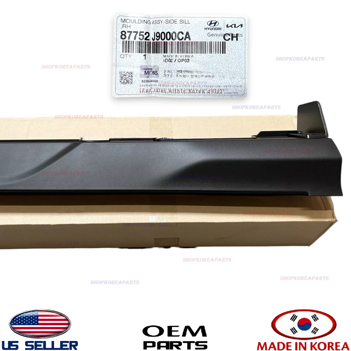 GENUINE OEM Right Passenger Side Rocker Molding Sill BLACK 2018-23 Hyundai Kona