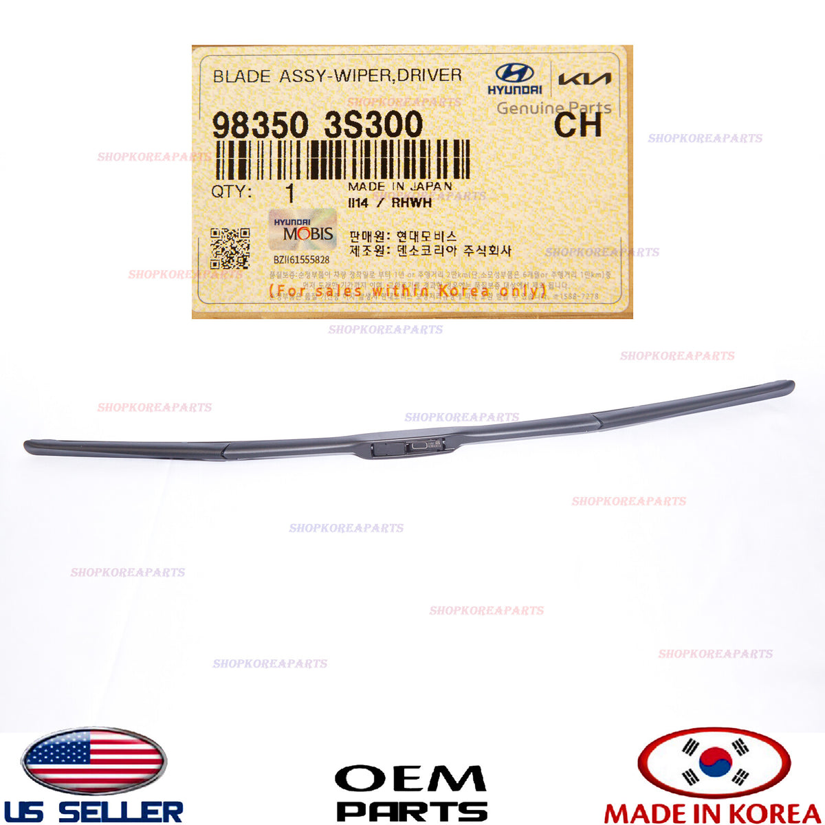 GENUINE Windshield Wiper Blade LEFT Driver Side ⭐ HYUNDAI KIA *See compatibility