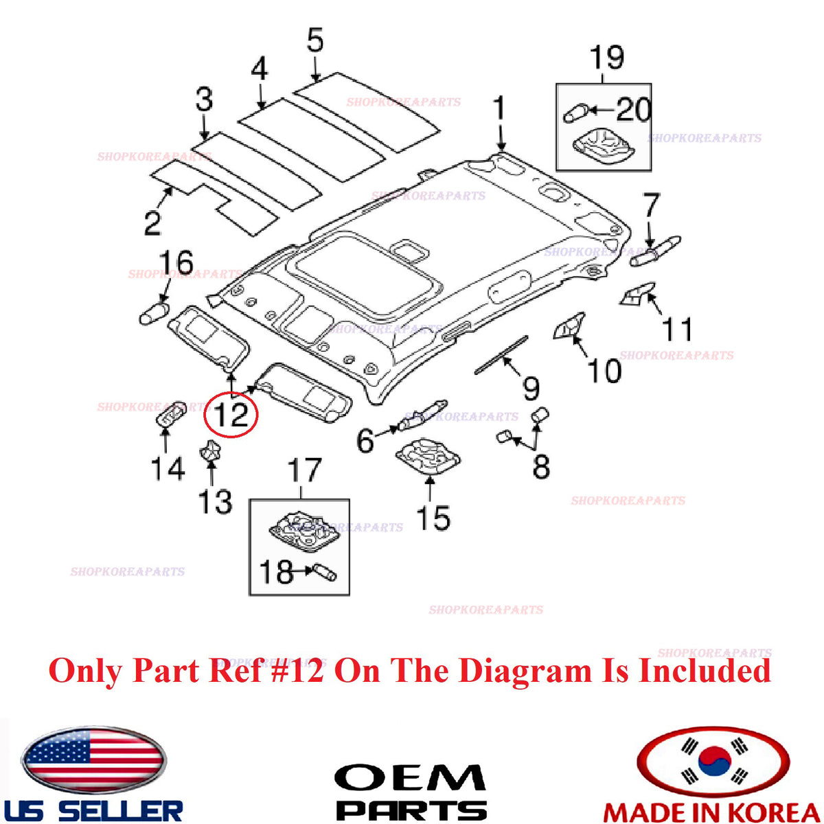 GENUINE Sun Visor Front RIGHT Passenger Side ⭐OEM⭐ KIA SPORTAGE 2006-2010
