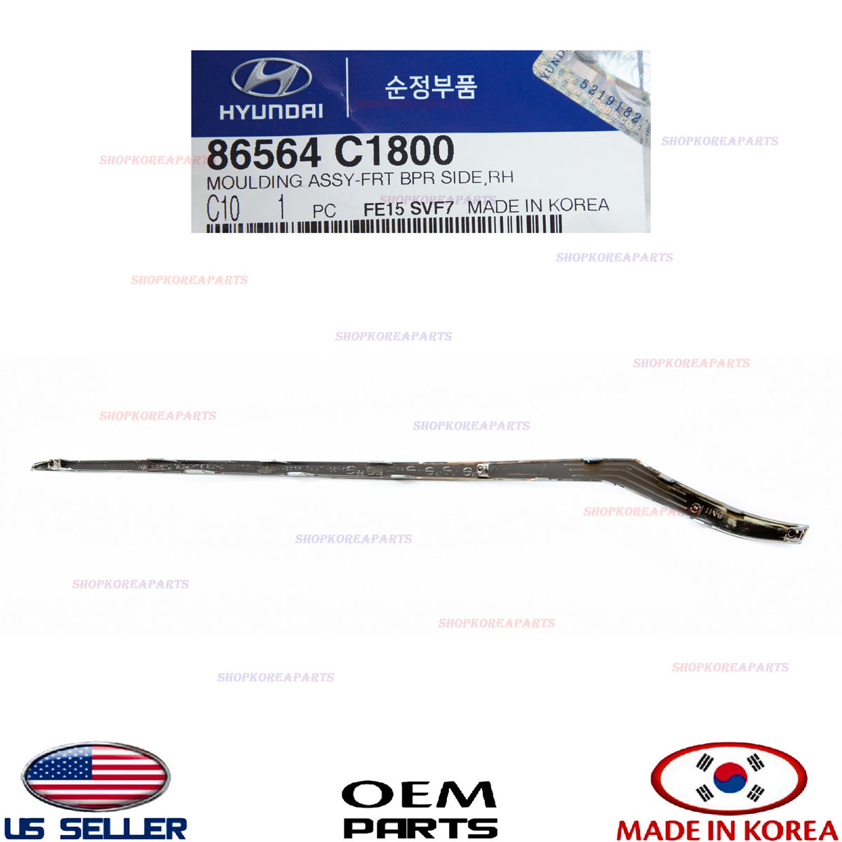 GENUINE Front Bumper Lower Chrome Molding RIGHT Pass Side OEM SONATA sport 18-19