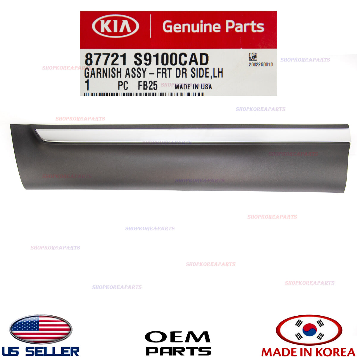 GENUINE Front Door Lower Molding Garnish LEFT Driver Side OE KIA TELLURIDE 20-22
