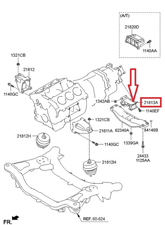 GENUINE Automatic Transmission Mount Insulator OEM Genesis Coupe 09-12 3.8L 6AT