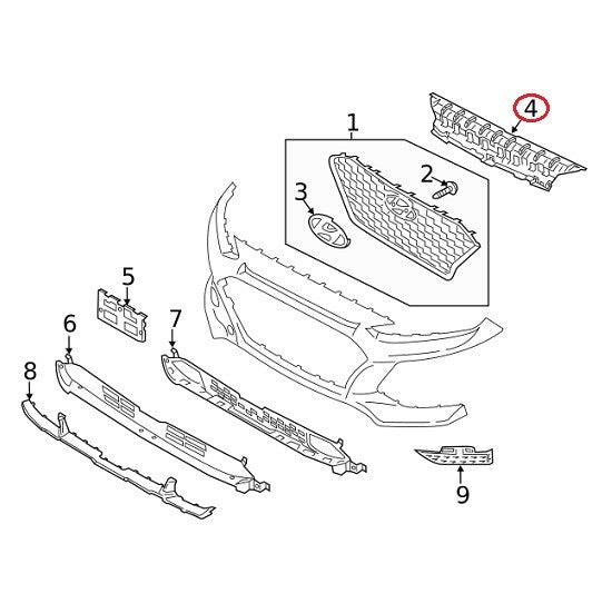 GENUINE Cover Grille Upper Radiator Sight Shield ⭐OEM⭐ HYUNDAI KONA 2018-2021