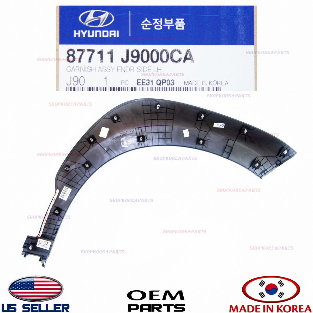 GENUINE Front Fender Wheel Molding LEFT Driver Side ⭐OEM⭐ Hyundai Kona 2018-2023