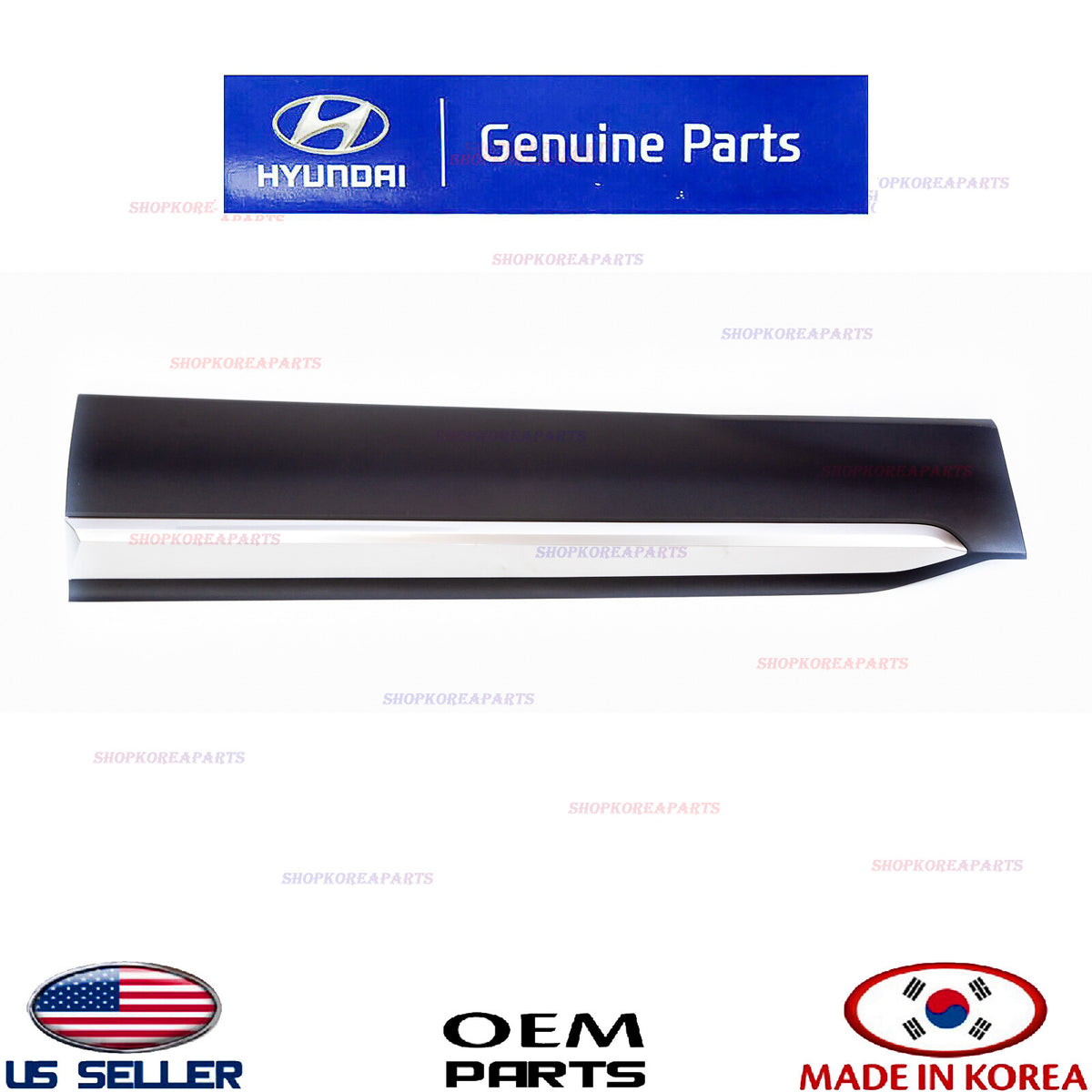 FRONT Door Molding Left DRIVER *Satin Chrome* ⭐OEM⭐ Hyundai Santa Fe 2019-2023
