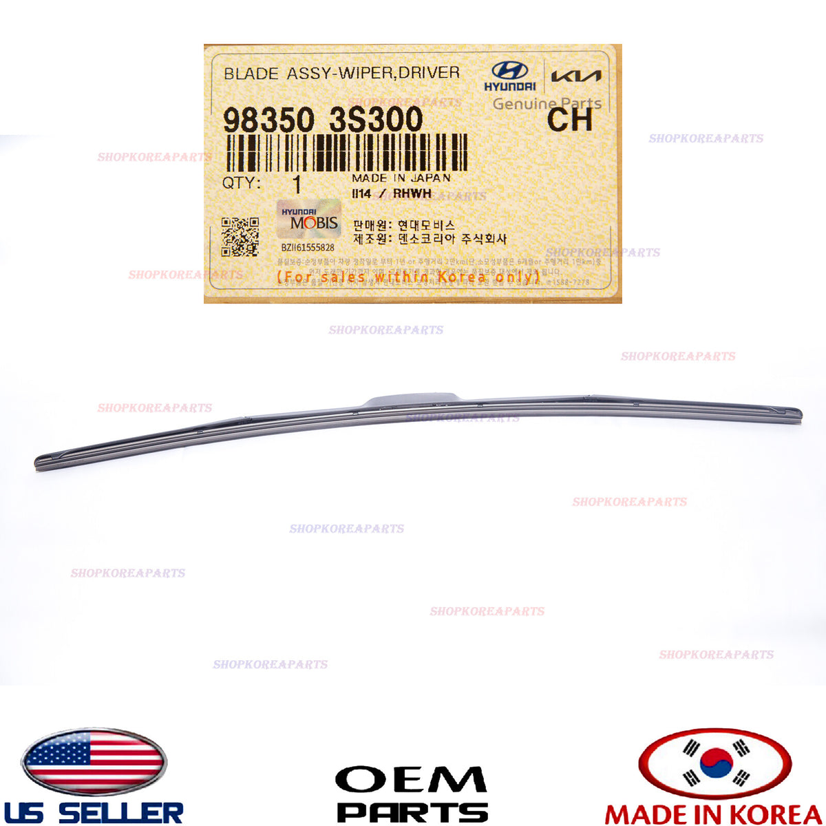 GENUINE Windshield Wiper Blade LEFT Driver Side ⭐ HYUNDAI KIA *See compatibility