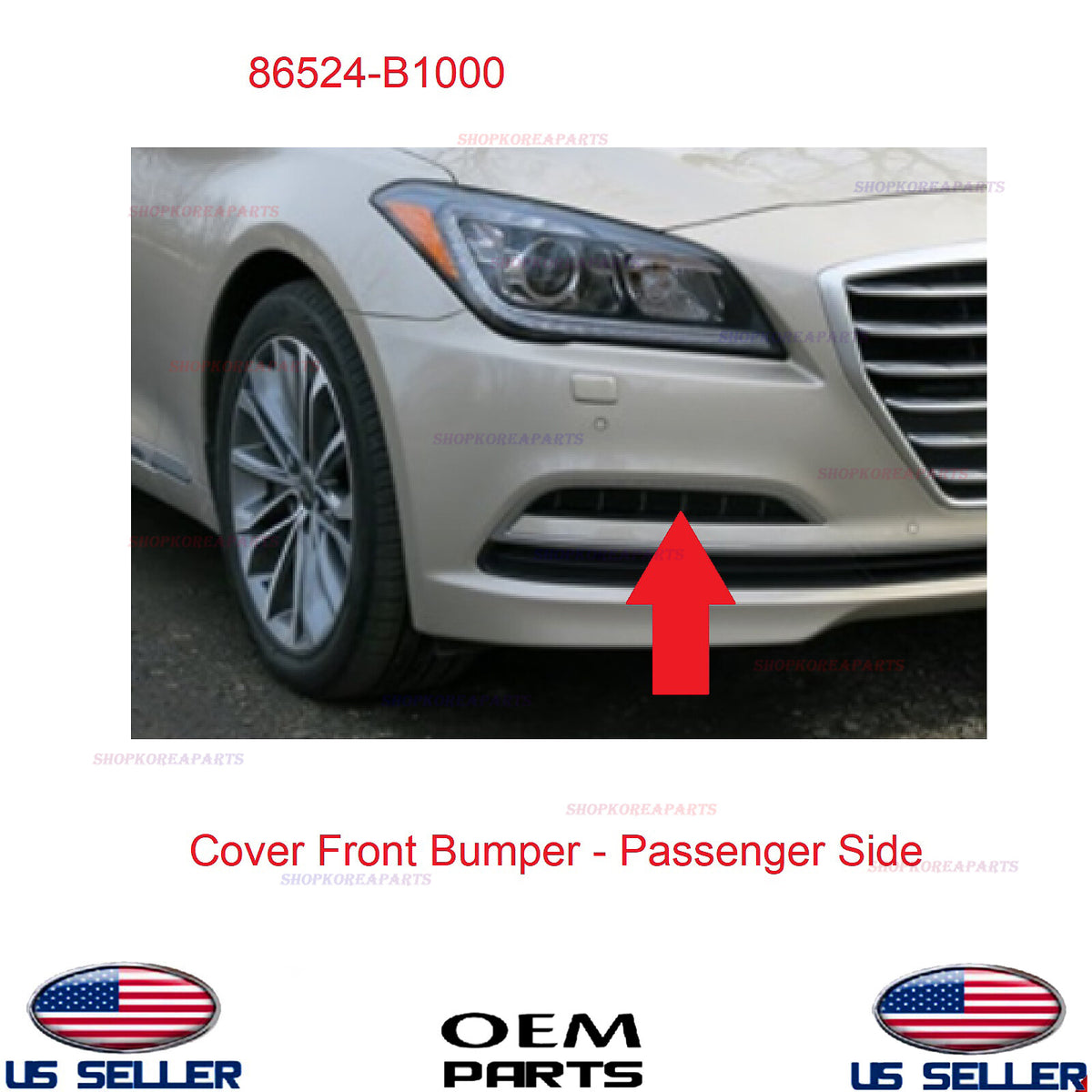 GENUINE OEM Front RIGHT Passenger Bumper Fog Lamp Cover 2015-2016 Genesis