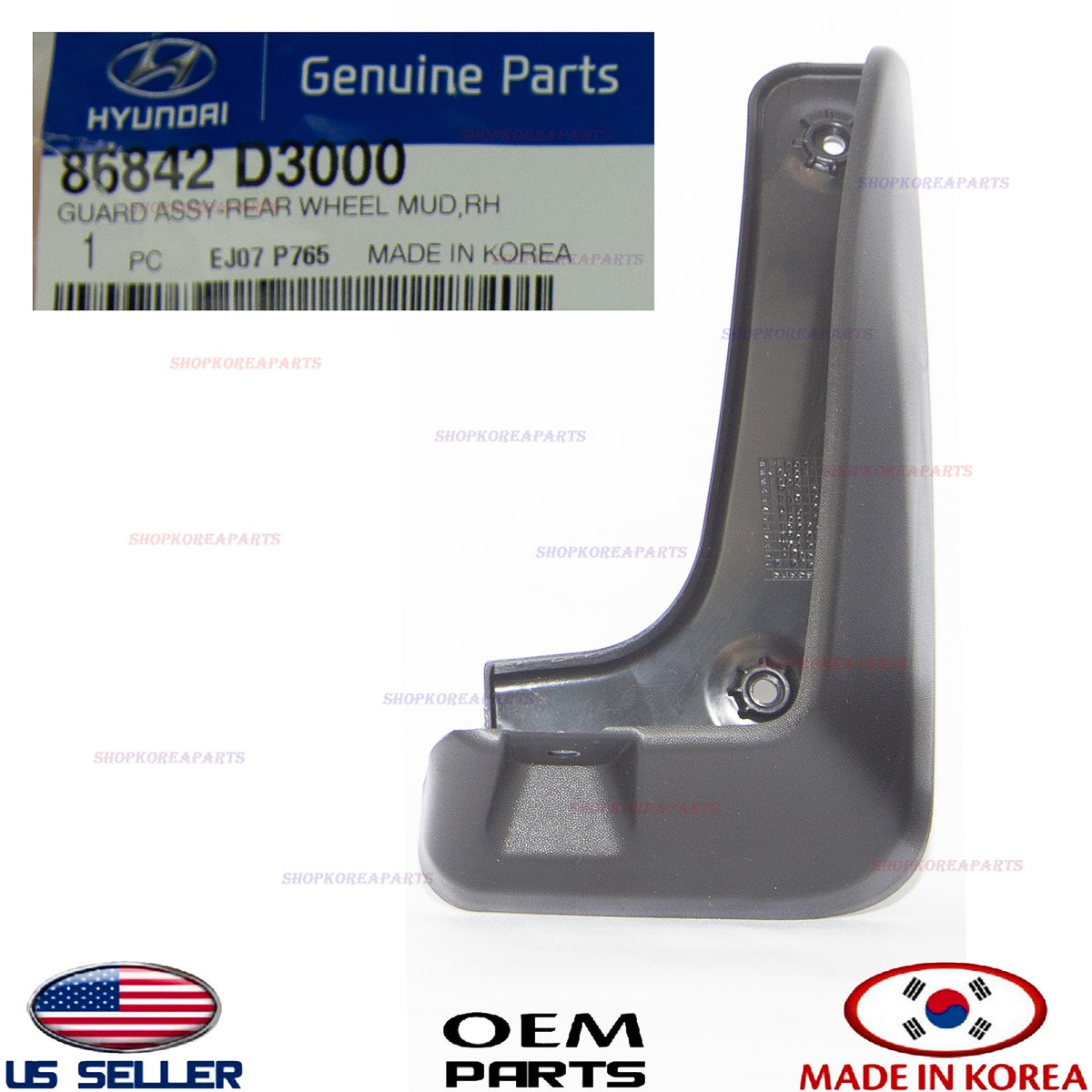 1pc GENUINE Rear RIGHT Passenger Mud Guards Flaps Splash Shield TUCSON 2016-2021
