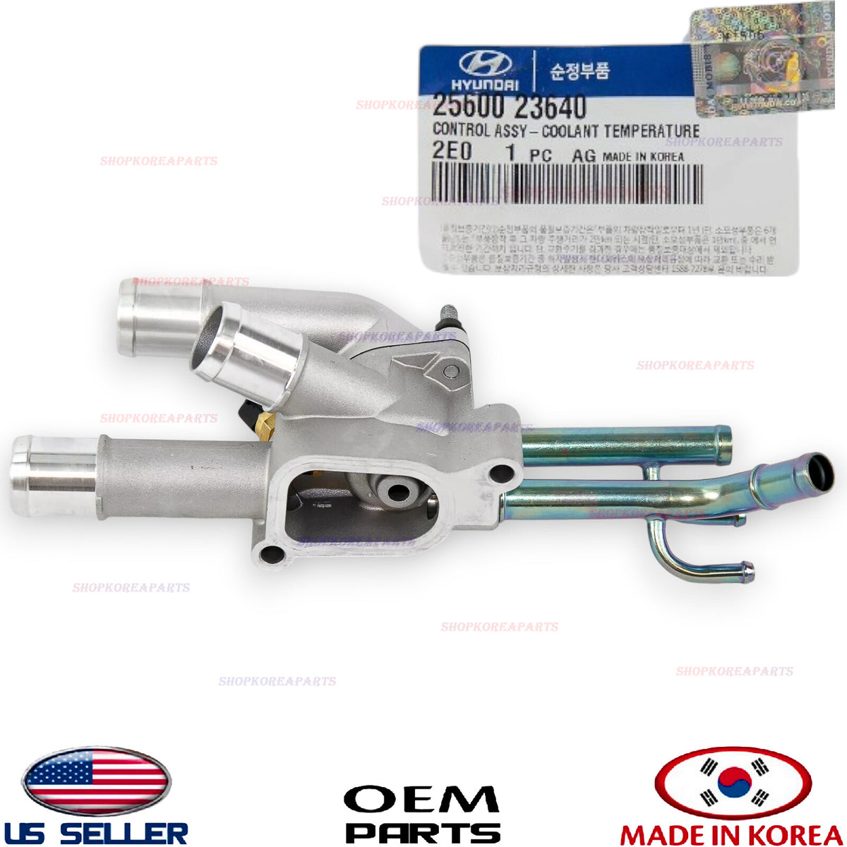 OEM Thermostat Housing w/ Sensor GENUINE Various Hyundai Kia 2560023640
