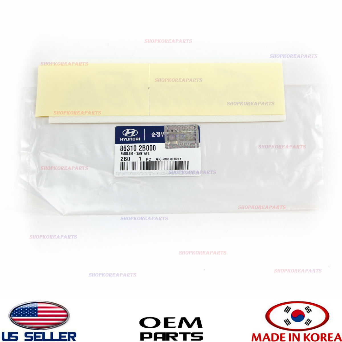 GENUINE OEM Rear Liftgate Nameplate Emblem 2007–2012 Hyundai Santa Fe 863102B000