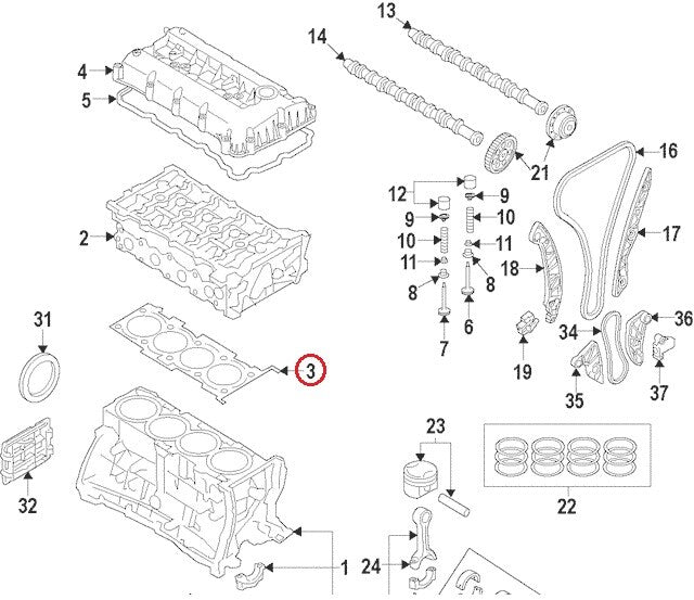 GENUINE Engine Cylinder Head Gasket OEM Genesis Hyundai Kia 2.0 Turbo 223112GTB0