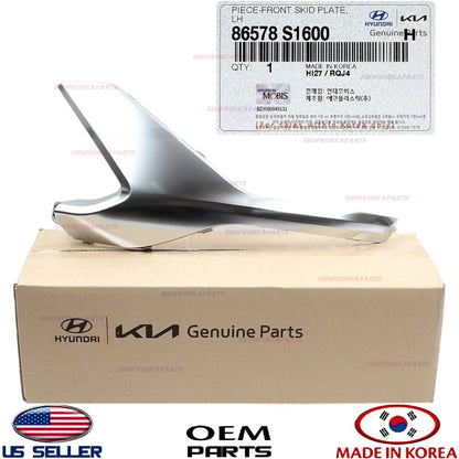 GENUINE Front Skid Plate Bumper Lower Left Driver Side Silver OEM Santa Fe 21-23
