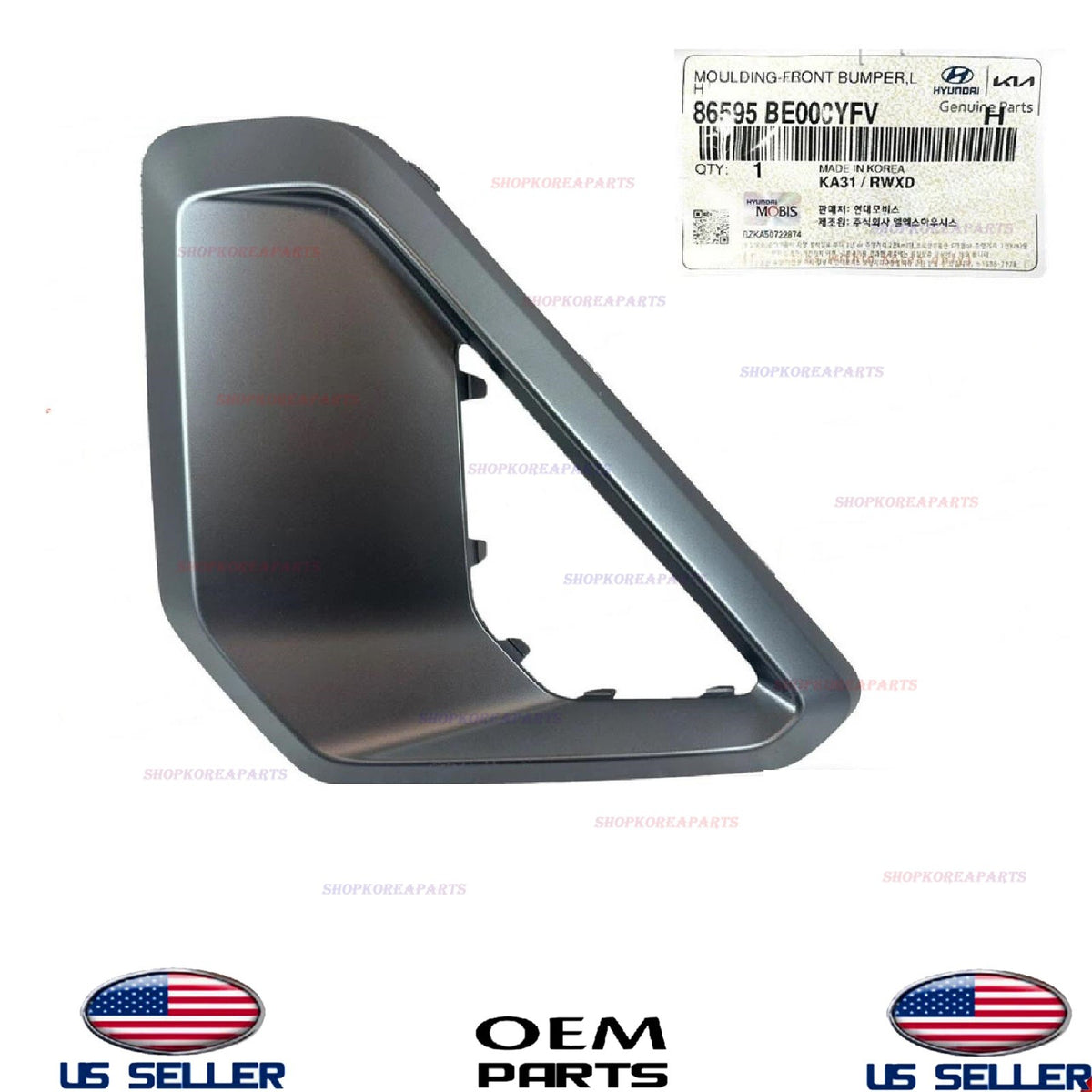 GENUINE OEM Front Bumper Molding LEFT Driver Side 2024-2026 Kona Se Sel Limited