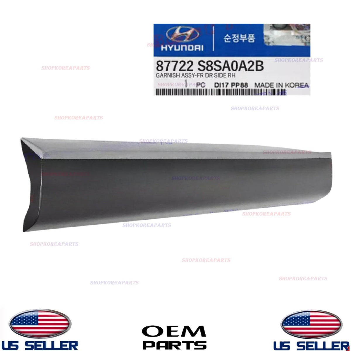 GENUINE Front Door Lower Molding RIGHT Passenger Side 2023-2025 Hyundai Palisade