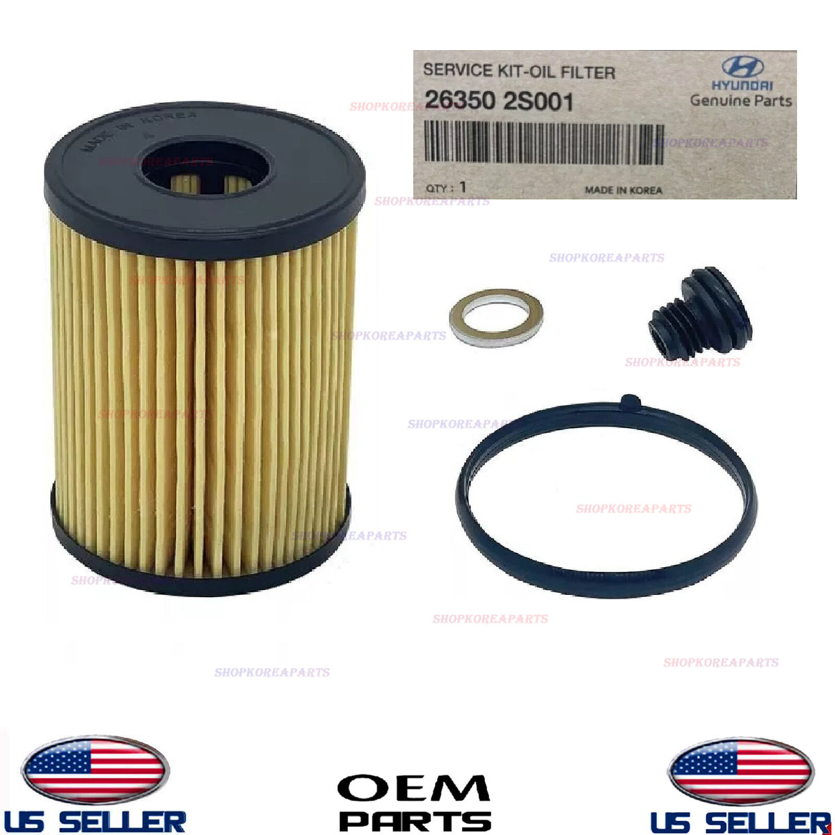 GENUINE Oil Filter Service Kit 2021-2026 Hyundai Kia 2.5L *See List