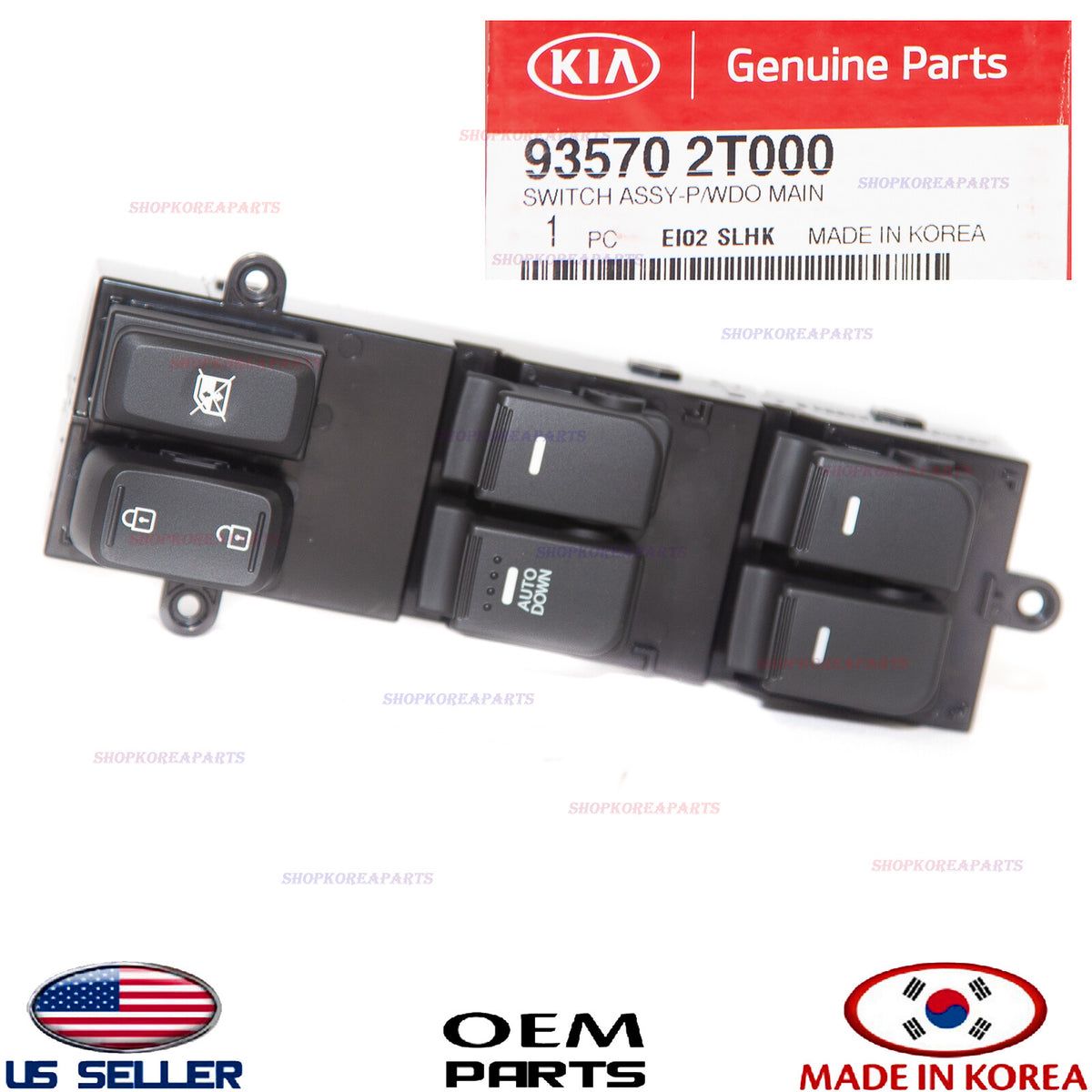 GENUINE Front Left Door Window Main Switch OEM Kia Optima 2011-13 AUTO DOWN ONLY