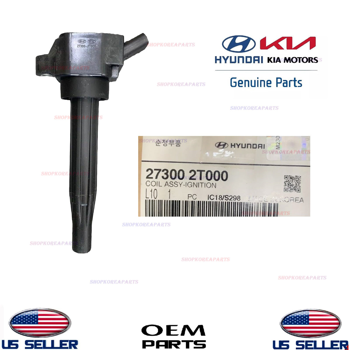 GENUINE Ignition Coil 2020-2026 2.5L Turbo Hyundai Kia *See List 27300-2T000