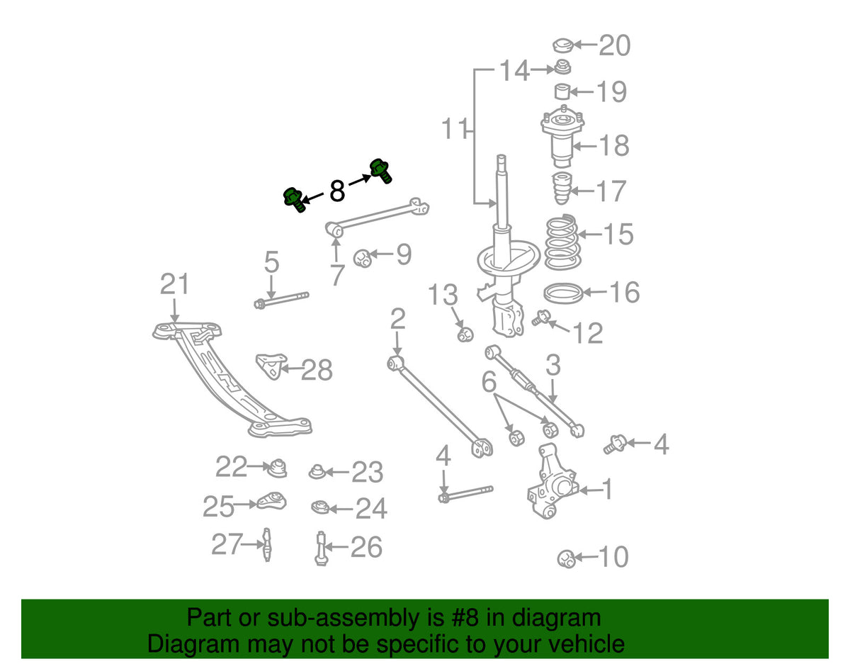 GENUINE OEM Strut Rod Bolt 1992-2012 Toyota Lexus 90080-11133