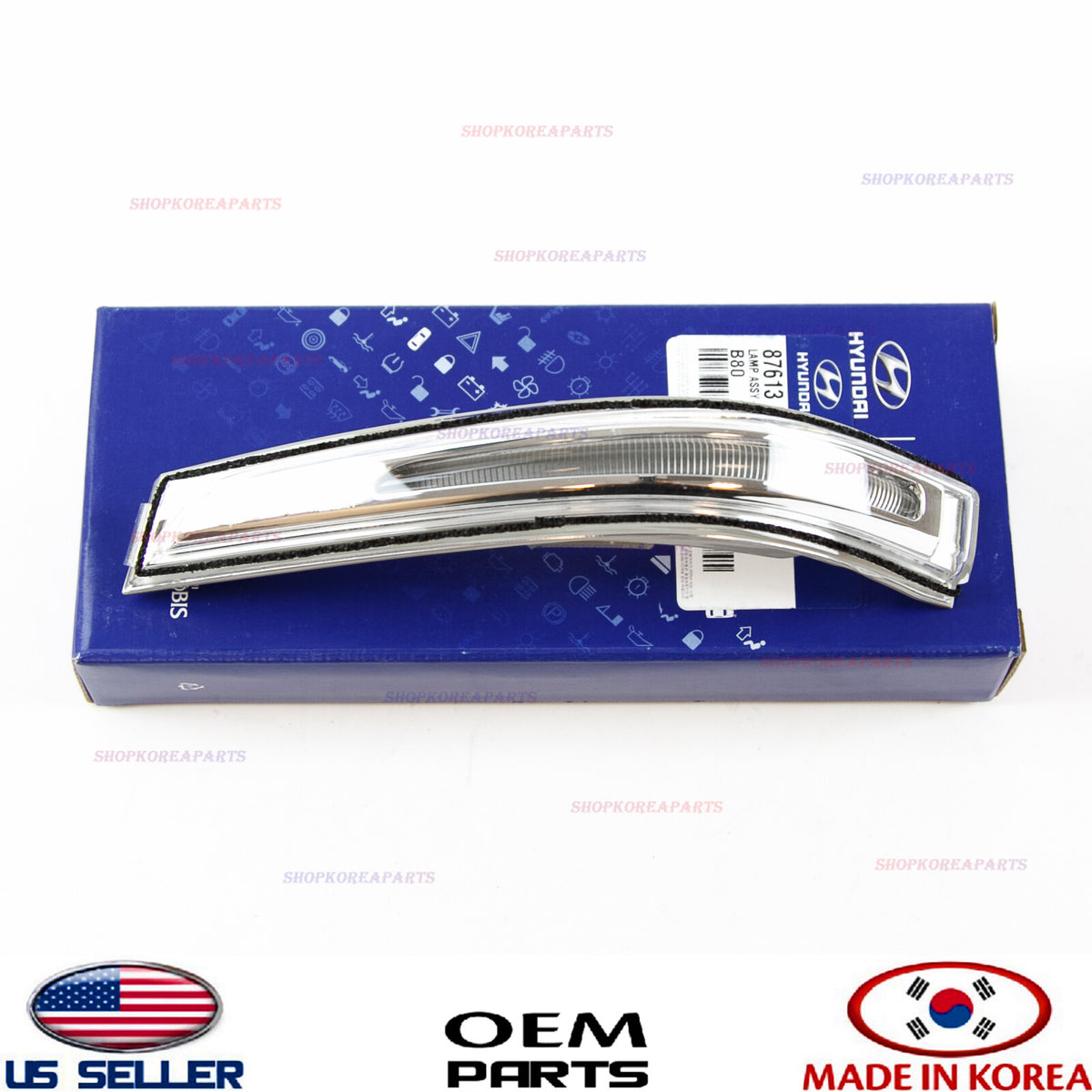 GENUINE Outside Mirror Signal Lamp Turn LEFT Driver Side OEM Santa Fe XL 2013-19