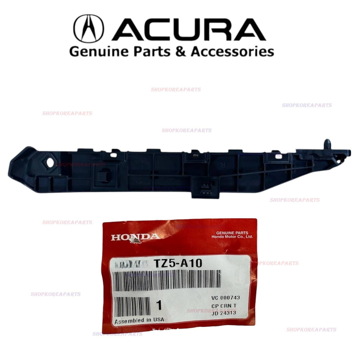 NEW OEM 17 - 20 ACURA MDX FRONT BUMPER PASSENGER SIDE FENDER BRACKET HOLDER