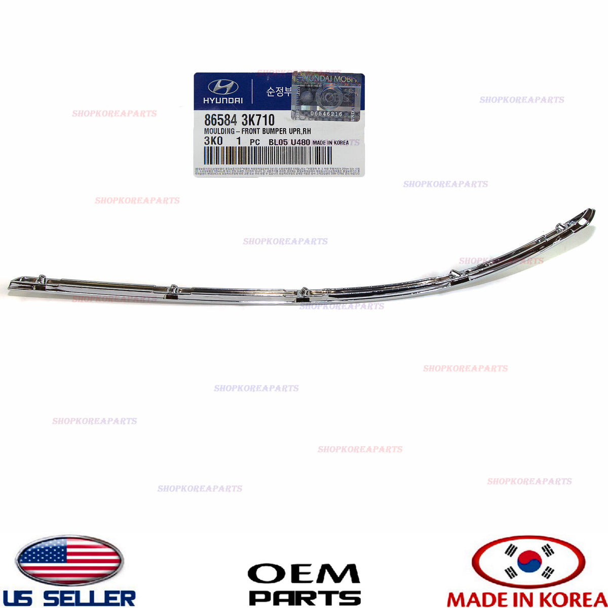 GENUINE Front Bumper Chrome Molding Trim Right Passenger Side OEM 2009-10 Sonata