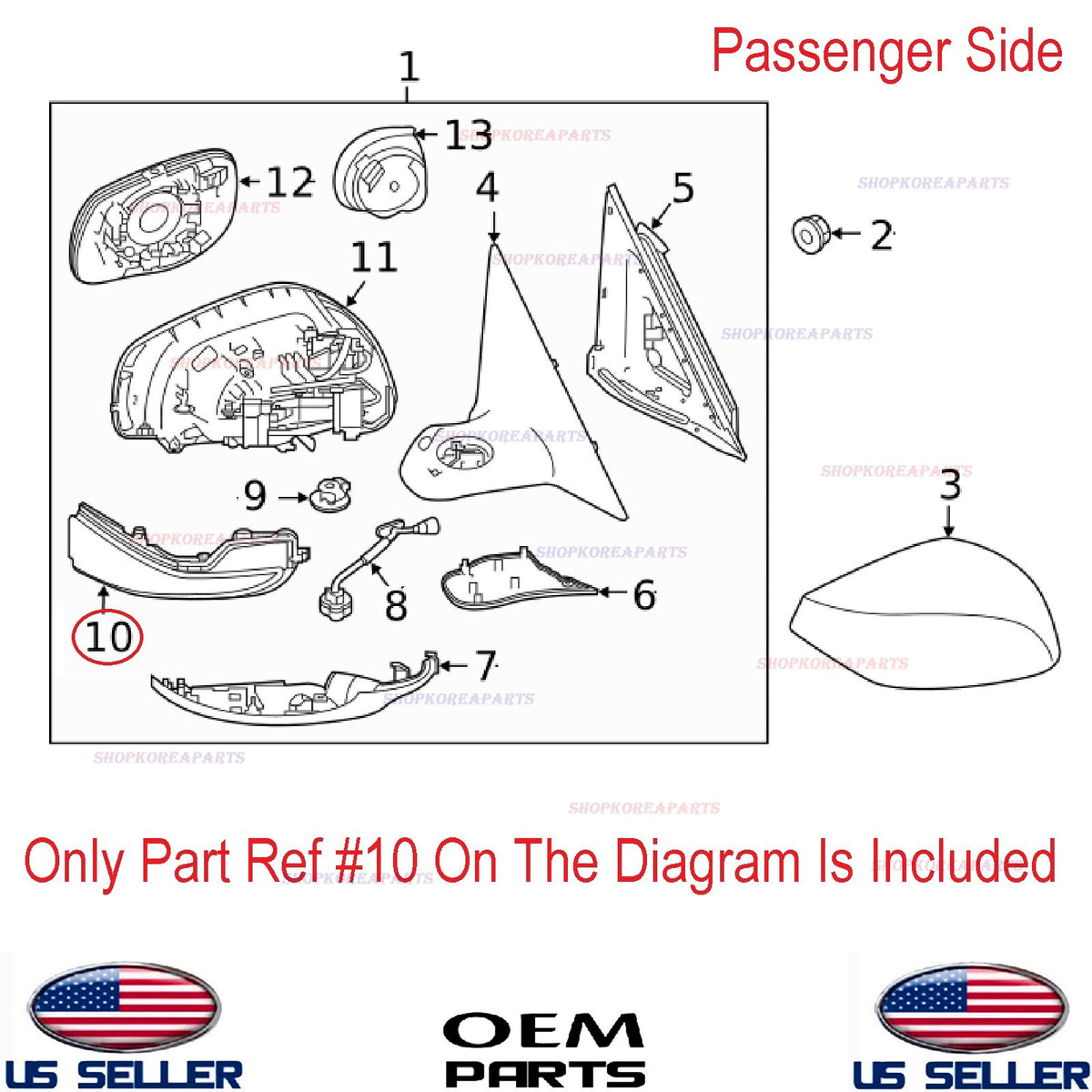 GENUINE Outside Mirror Turn Signal Lamp Right⭐ INFINITI 14-24 *See compatibility