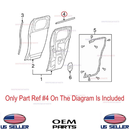 GENUINE Rear LEFT Driver Door Weatherstrip Molding 2007-2014 Toyota FJ Cruiser