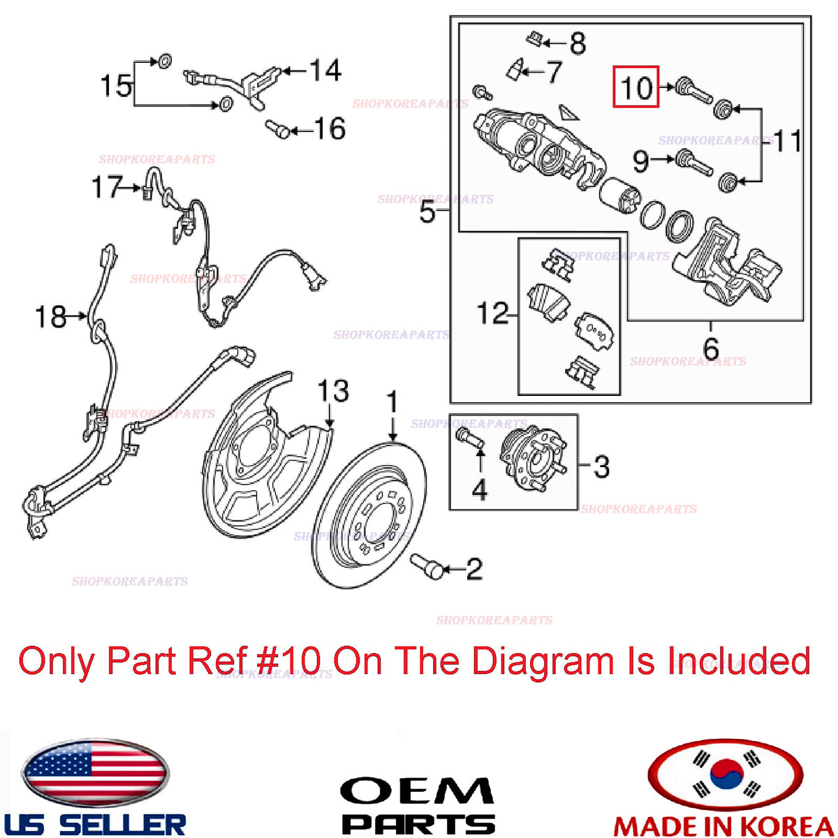 GENUINE Rod Assy Guide (B) REAR ⭐OEM⭐ HYUNDAI KIA *See Compatibility 582221H000