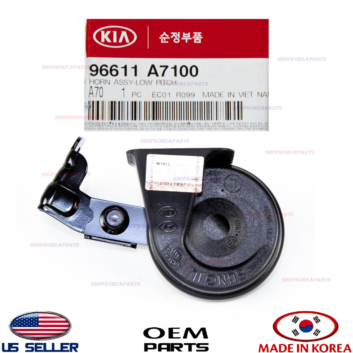 HORN ASSY LOW PITCH GENUINE! FOR KIA FORTE 2014-2018 96611A7100