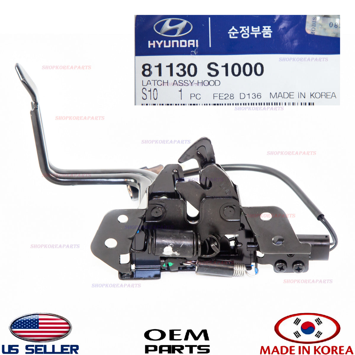 GENUINE Hood Lock Latch Assy ⭐OEM⭐ HYUNDAI SANTA FE 2019-2023 81130S1000