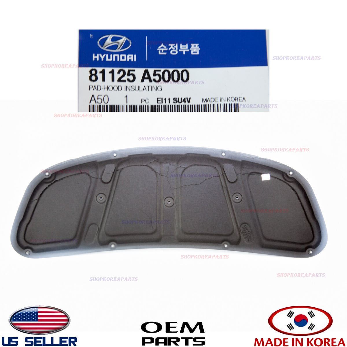 HOOD INSULATION PAD LINER HEAT SHIELD OEM! ELANTRA GT HATHCBACK 13-17 81125A5000