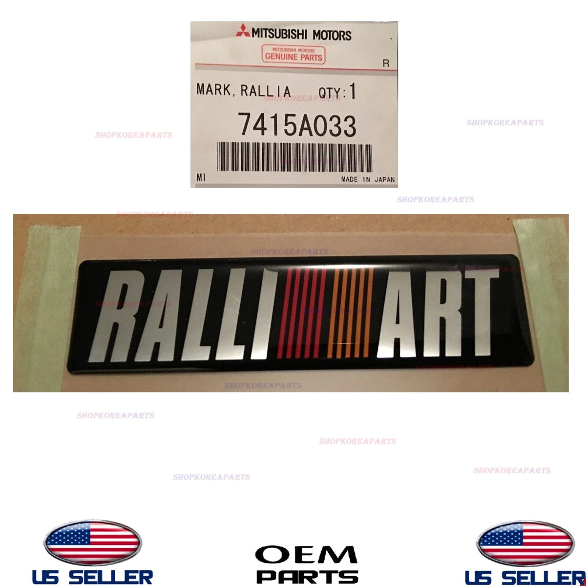 GENUINE Mitsubishi Lancer Ralliart Rear Emblem Badge 7415A033